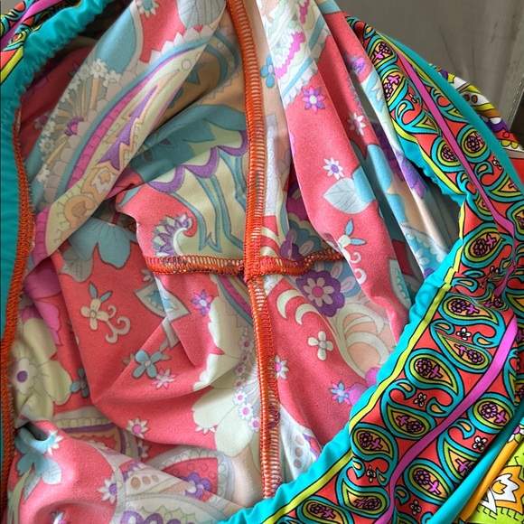 Trina Turk Bohemian Paisley Printed Wide Leg Beach Pants Nylon Stretch Medium - Picture 16 of 16